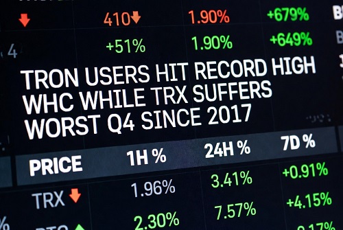 تعداد کاربرهای ترون رکورد زد ولی قیمت TRX بدترین سهماهه چهارم خودش رو از سال ۲۰۱۷ تجربه کرد تعداد کاربرهای ترون رکورد زد ولی قیمت TRX بدترین سهماهه چهارم خودش رو از سال ۲۰۱۷ تجربه کرد